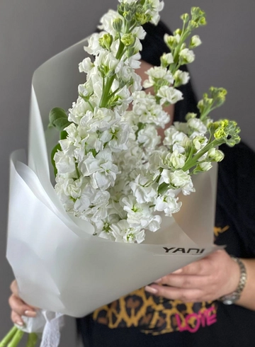 Монобукет из  белой маттиолы  от интернет-магазина цветов в 