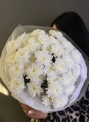 Монобукет из  белой хризантемы  от интернет-магазина цветов в 