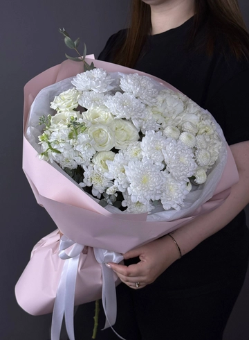 Сборный букет «Белоснежная сказка» от интернет-магазина цветов в 